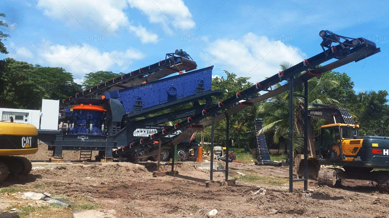 Trituradora Móvil de Grava con Trituradora Cónica